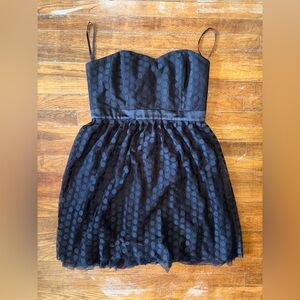 White House Black Market Strapless Polka A Dot Dress Size Women’s 14 Black